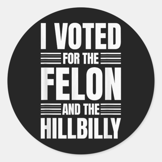 私はフェロンとヒルビリーの声明に投票した ラウンドシール (正面)