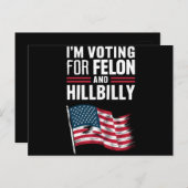 私はフェロンとヒルビリー2024プロの投票をしている ポストカード (正面/裏面)