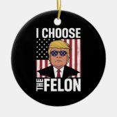 私はフェロントランプ2024共和党の愛国者を選択 セラミックオーナメント (正面)