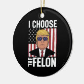 私はフェロントランプ2024共和党の愛国者を選択 セラミックオーナメント (左)