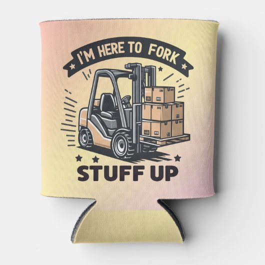 私はフォークリフトのドライバをフォーク物おもしろいに来ている 缶クーラー (正面)