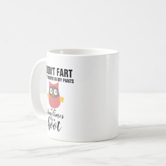 私はフクロウの贈り物をただひそひそ話すのではおもしろいない コーヒーマグカップ (正面左)