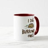 私はフクロウを掘り進むことを掘ります マグカップ (正面右)