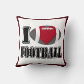 私はフットボールの枕を愛します クッション (裏面)