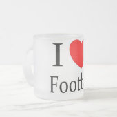 私はフットボールの飲むガラスを愛します フロストグラスマグカップ (正面左)