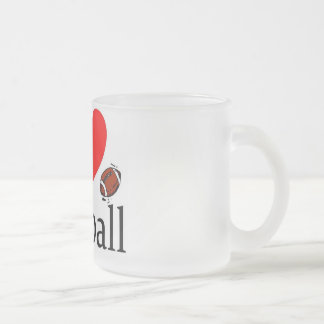 私はフットボールの飲むガラスを愛します フロストグラスマグカップ