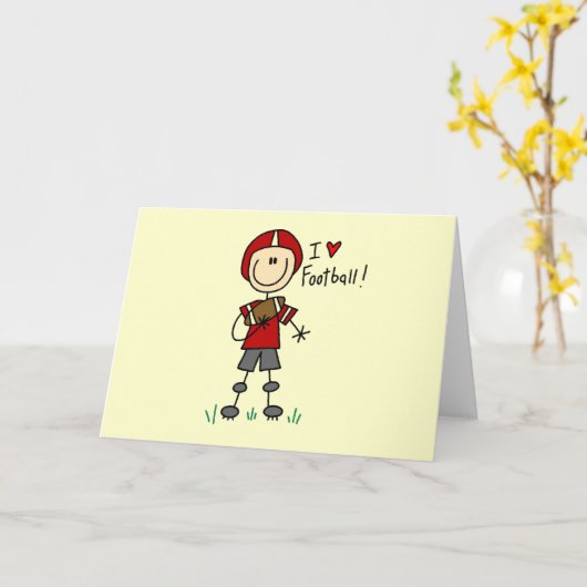 私はフットボールのTシャツおよびギフトを愛します カード (黄色い花)
