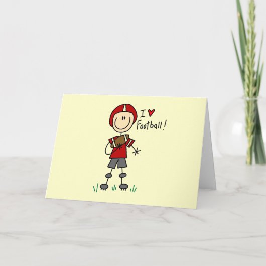 私はフットボールのTシャツおよびギフトを愛します カード (正面)