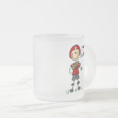 私はフットボールを愛します フロストグラスマグカップ (正面右)