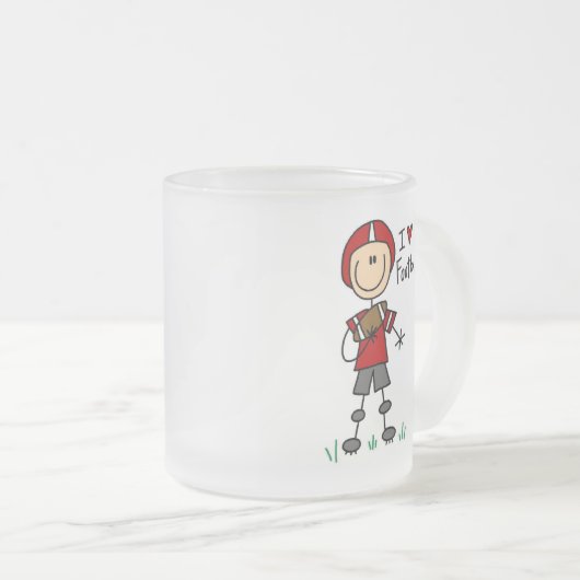 私はフットボールを愛します フロストグラスマグカップ (正面右)