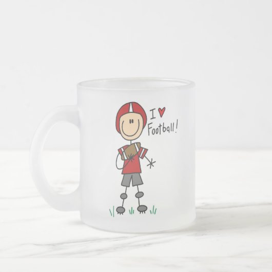 私はフットボールを愛します フロストグラスマグカップ (左)