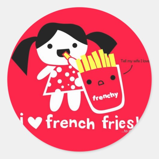 私はフライアスフランスのステッカーが大好き ラウンドシール (正面)