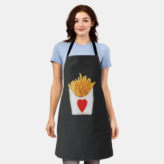 私はフライドポテトがフランスの大好き エプロン (着用した状態)
