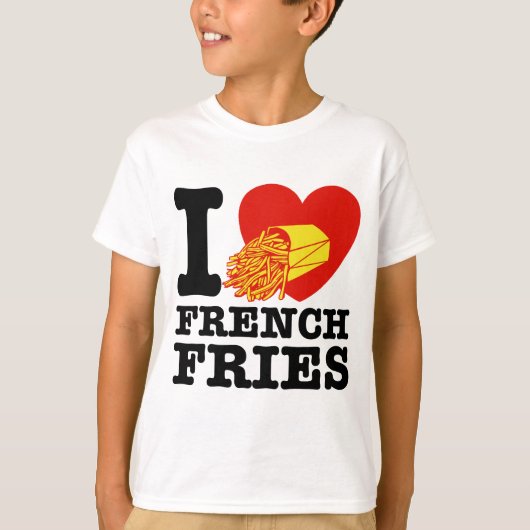私はフライドポテトがフランスの大好き Tシャツ (正面)