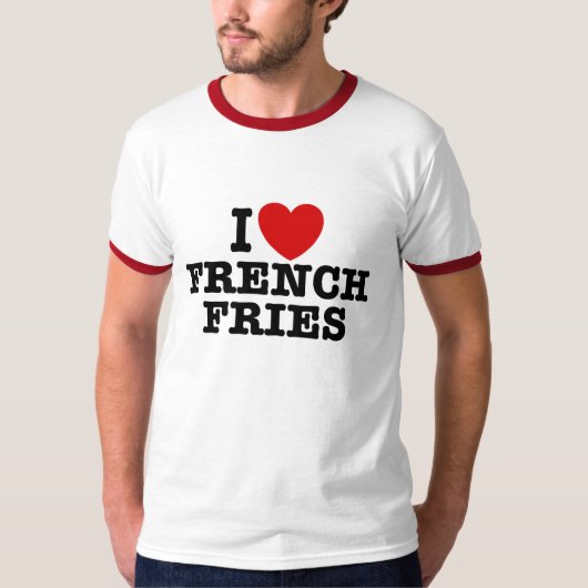 私はフライドポテトがフランスの大好き Tシャツ (正面)