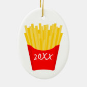 私はフライドポテトよりもっと愛します セラミックオーナメント (裏面)