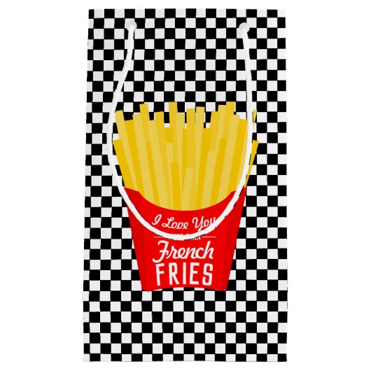 私はフライドポテトよりも君を愛しフランスのている スモールペーパーバッグ (正面)