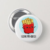 私はフライ日フライフランスのスおもしろいプが大好き 缶バッジ (正面&裏面)