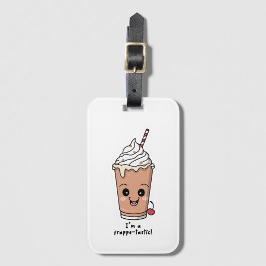 私はフラッペ・タスティックだ |ホイップクリームでフラッペ ラゲッジタグ (正面縦)