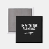 私はフラミンゴの面白いハロウィーンスケッ不気味ジで マグネット (正面/裏面)