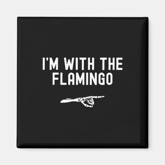 私はフラミンゴの面白いハロウィーンスケッ不気味ジで マグネット (正面)