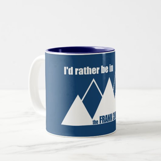 私はフランク教会の山に居たい ツートーンマグカップ (正面左)