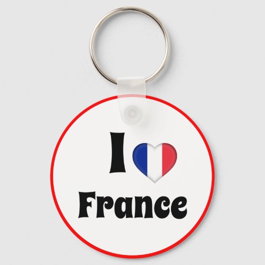 私はフランスとフランスのハートが大好き – 旅行/スポーツ キーホルダー (正面)