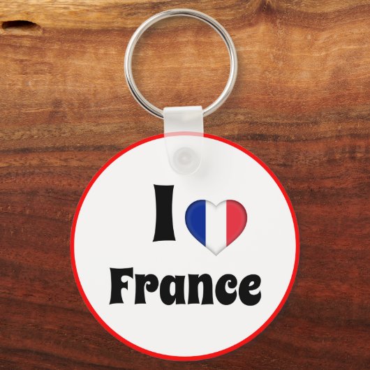 私はフランスとフランスのハートが大好き – 旅行/スポーツ キーホルダー (裏面)