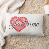 私はフランスのの- Jeのt'aime愛します ランバークッション (ブランケット)