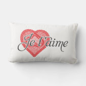 私はフランスのの- Jeのt'aime愛します ランバークッション (裏面)