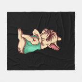 私はフランスの母タトゥー恋人のギフト愛するブルドッグ犬 フリースブランケット (正面(横))