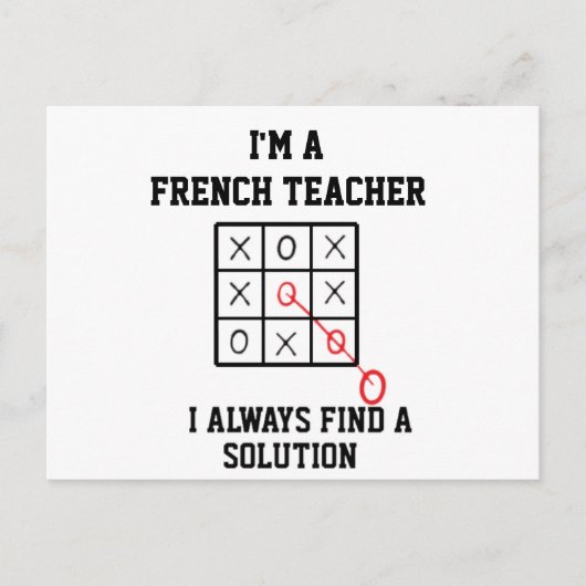 私はフランス語の教師です。常に解決策を見つけます ポストカード (正面)