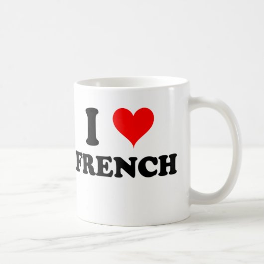 私はフランス語を愛します コーヒーマグカップ (右)