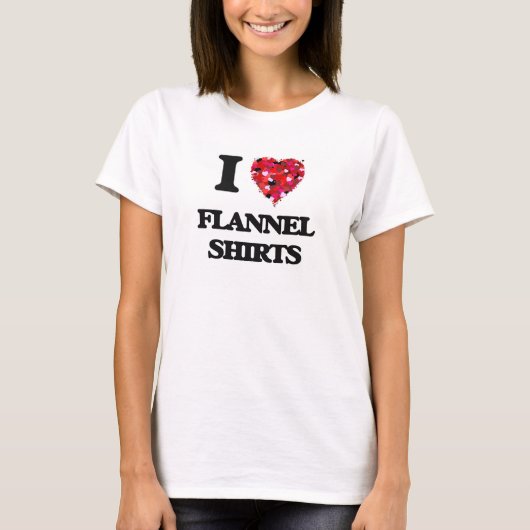 私はフランネルのワイシャツを愛します Tシャツ (正面)