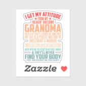 私はフリーキンおばあちゃんから自分の態度を素晴らし得る シール (シート)