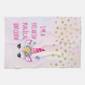 私はフリーキンの魔法のユニコーンおもしろい キッチンタオル (横)