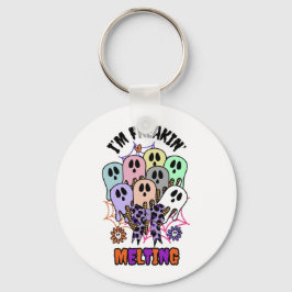 私はフリーキン'溶けハロウィーンアイスクリーム幽霊 キーホルダー