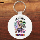 私はフリーキン'溶けハロウィーンアイスクリーム幽霊 キーホルダー (裏面)