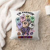 私はフリーキン'溶けハロウィーンアイスクリーム幽霊 クッション (ブランケット)