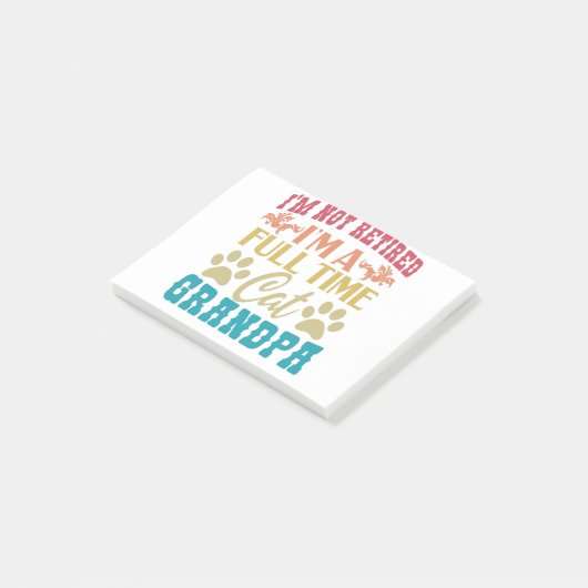 私はフルタイムの猫退職したおじいちゃんヴィンタグではない ポストイット (アングル)