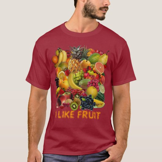 私はフルーツが好き🍉🍍🍊🍏🍓 Tシャツ (正面)