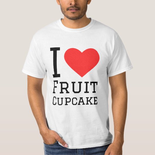 私はフルーツカップケーキが大好きだ Tシャツ (正面)