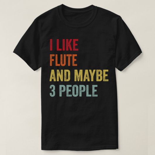 私はフルートが好きかもしれない3人 Tシャツ (デザイン正面)