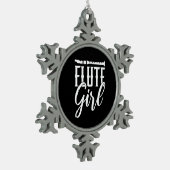 私はフルートの娘だ スノーフレークピューターオーナメント (左)