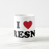 私はフレズノカリフォルニアを愛します コーヒーマグカップ (中央)