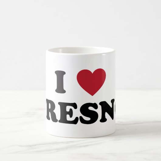 私はフレズノカリフォルニアを愛します コーヒーマグカップ (中央)