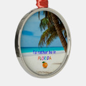 私はフロリダに行きたい、熱帯のシーン メタルオーナメント (右)
