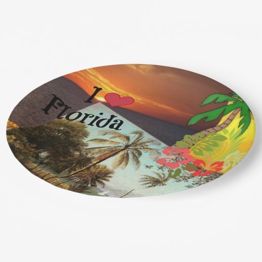 私はフロリダを愛人気があるし、熱帯デザイン、 ペーパープレート (アングル)