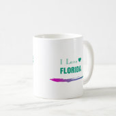 私はフロリダグリーンカラフルコーヒーマグが大好き コーヒーマグカップ (正面右)