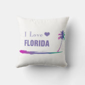私はフロリダパープルカラフルを愛する クッション (裏面)